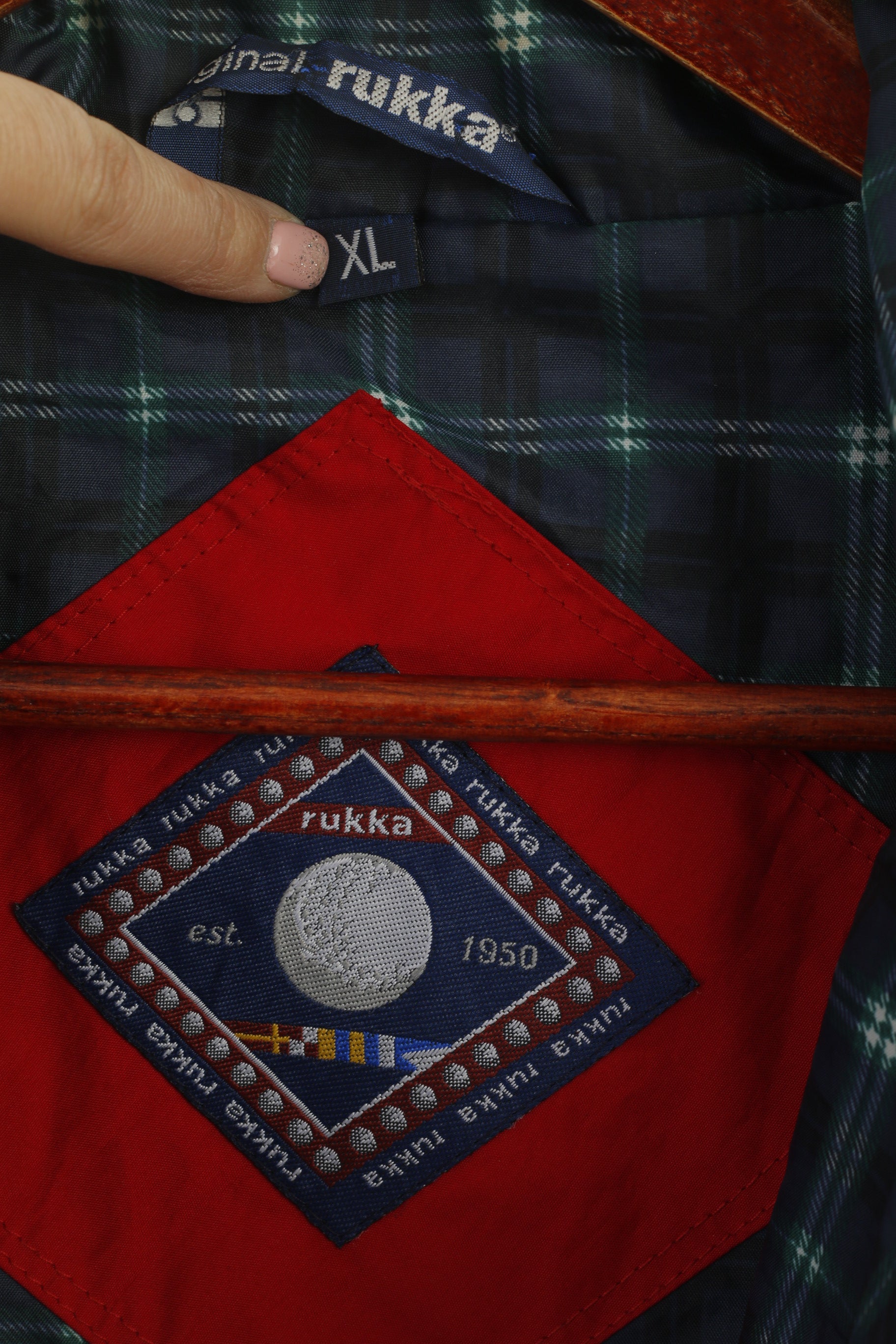 Giacca Rukka da uomo XL Giacca a vento da esterno leggera rossa con cerniera intera