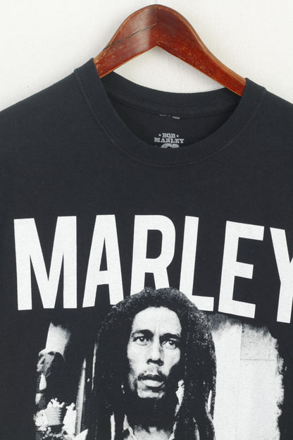 Camicia da uomo Bob Marley della collezione Jamaica Top reggae con grafica in cotone nero