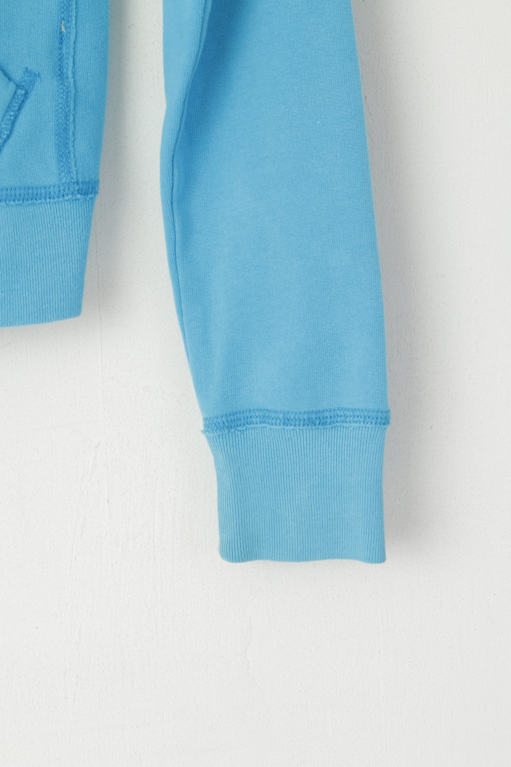 Hollister California Women XS Sweatshirt Blue Cotton Hooded Surf Open Zip Up Top