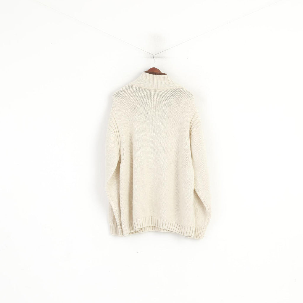 Nangaparbat Homme 50/52 XXXL Pull Beige Tricoté Himalaya Col Zippé Pull Classique