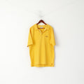 Thomas Burberry Men XL Polo Shirt Yellow Vintage Cotton Detailed Buttons Top