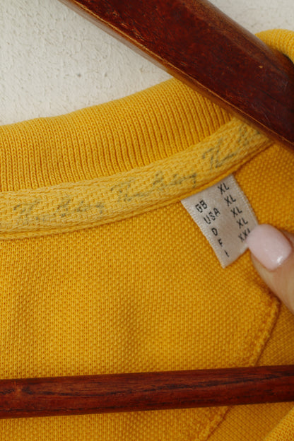 Thomas Burberry Hommes XL Polo Jaune Vintage Coton Boutons Détaillés Haut