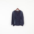 Alessandro Magno Men 3XL (2XL)Cardigan Navy Wool Vintage Made in Italy Sweater