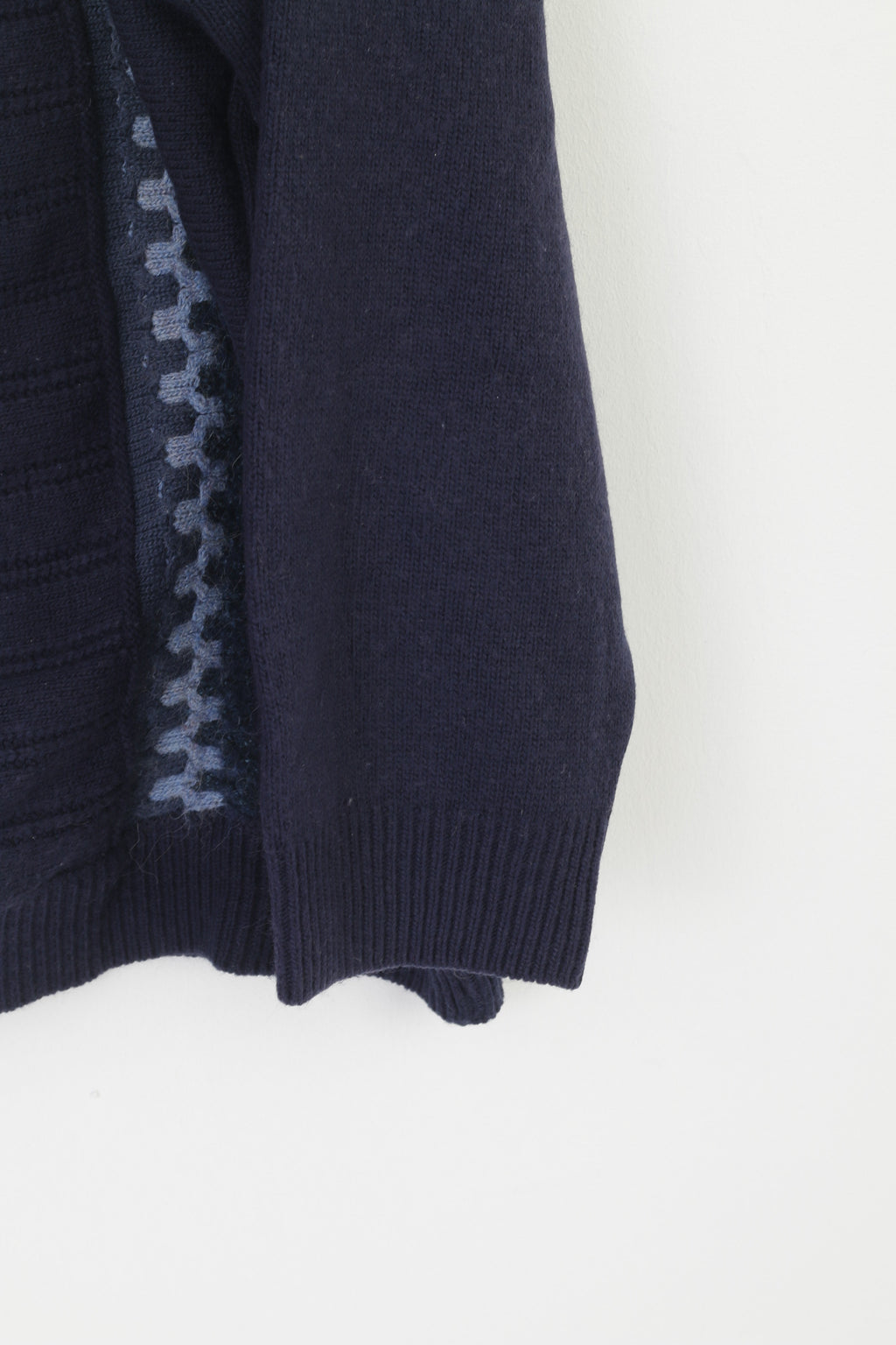Alessandro Magno Men 3XL (2XL) Cardigan Navy Wool Vintage Made in Italy Sweater