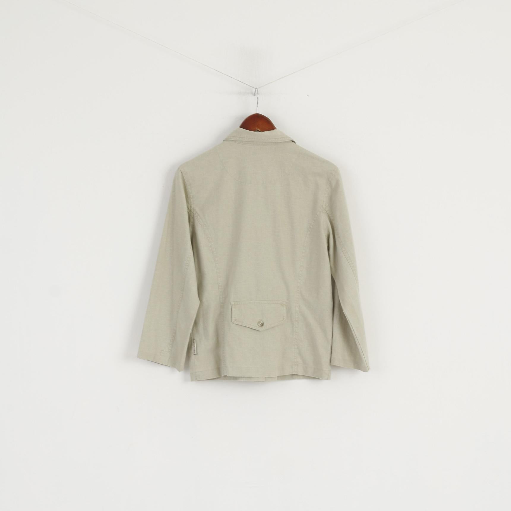 Columbia Women S Casual Shirt Beige Linen Sportswear Outdoor Hiking Top