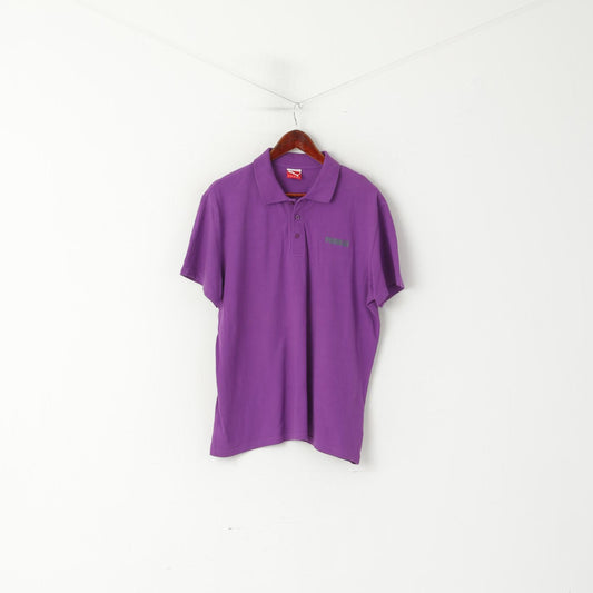 Puma Polo XL pour homme en coton stretch violet avec boutons détaillés