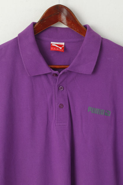 Puma Polo XL pour homme en coton stretch violet avec boutons détaillés