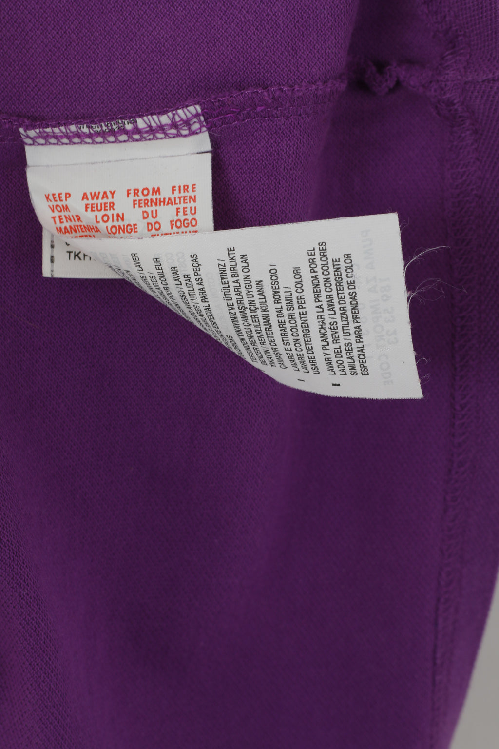 Polo Puma da uomo XL in cotone viola con bottoni dettagliati elasticizzati, vestibilità superiore