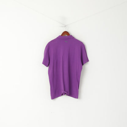 Puma Polo XL pour homme en coton stretch violet avec boutons détaillés