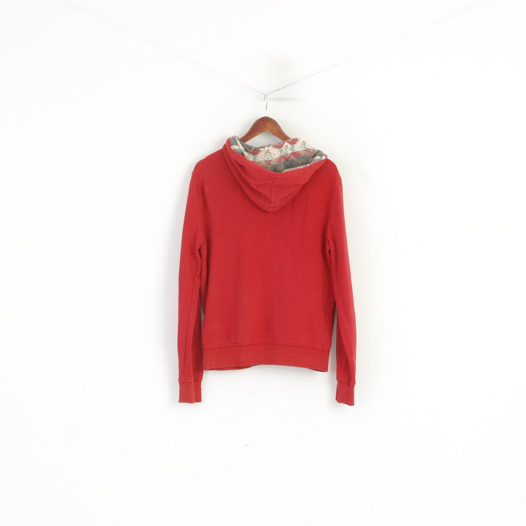 Denim & Supply Ralph Lauren Men M Sweatshirt Burgundy Cotton Aztec Hood USA Top