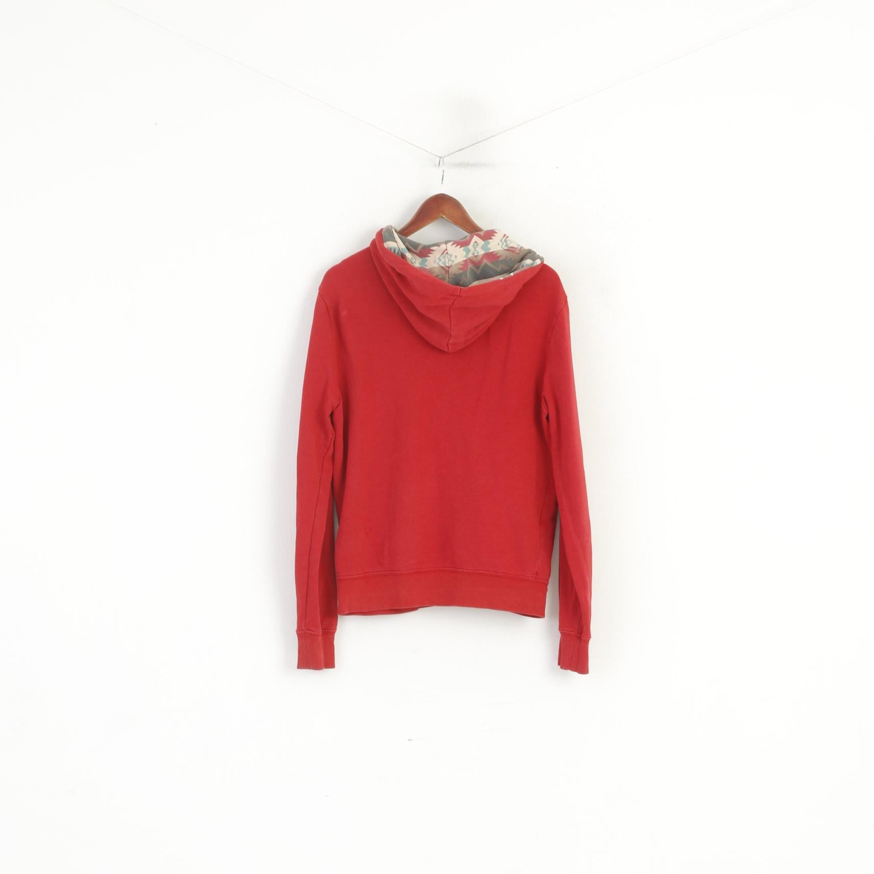 Denim & Supply Ralph Lauren Men M Sweatshirt Burgundy Cotton Aztec Hood USA Top