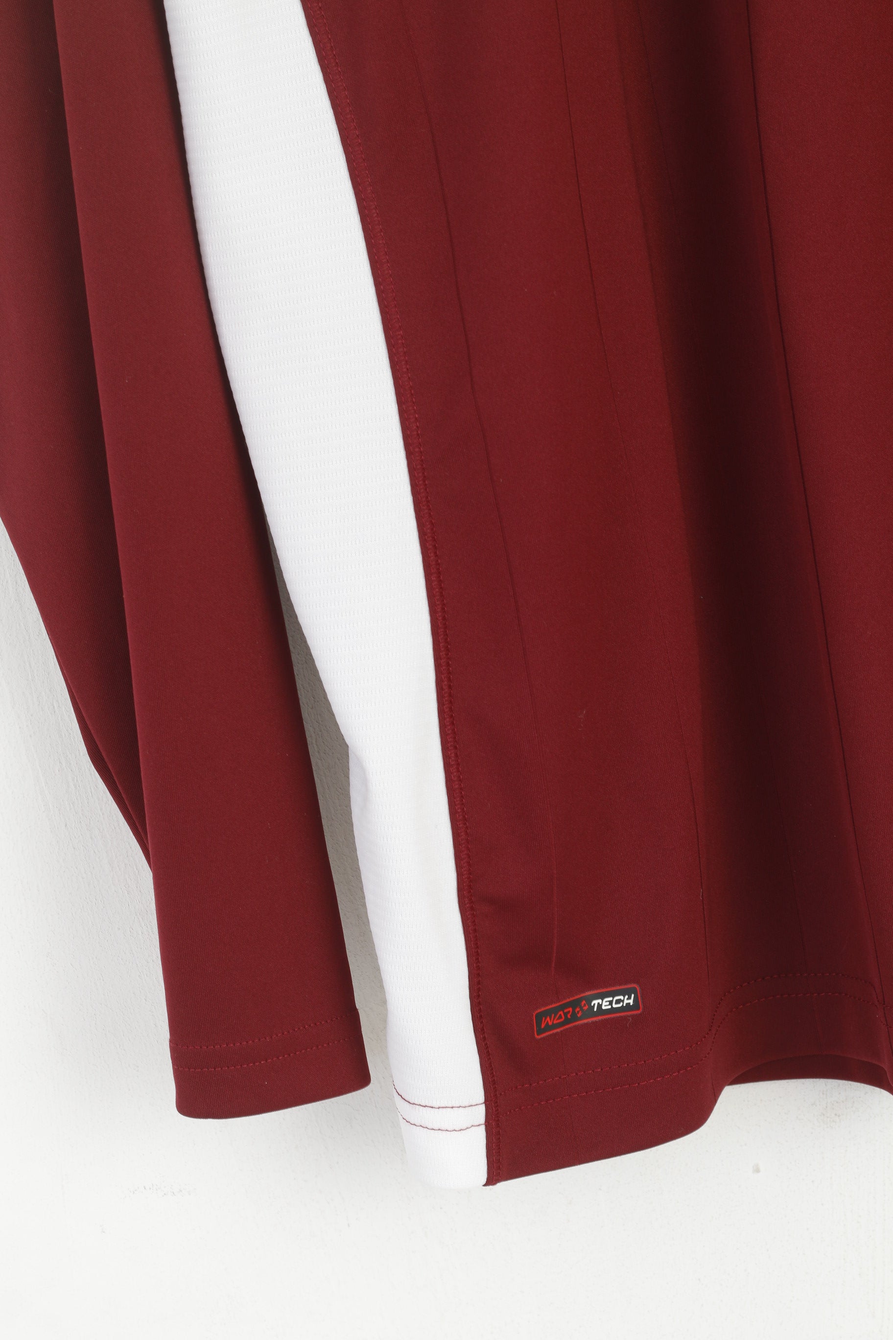 Warrior Men L Polo Shirt Burgundy Sportswear Long Sleeve Armed Unstoppable Top