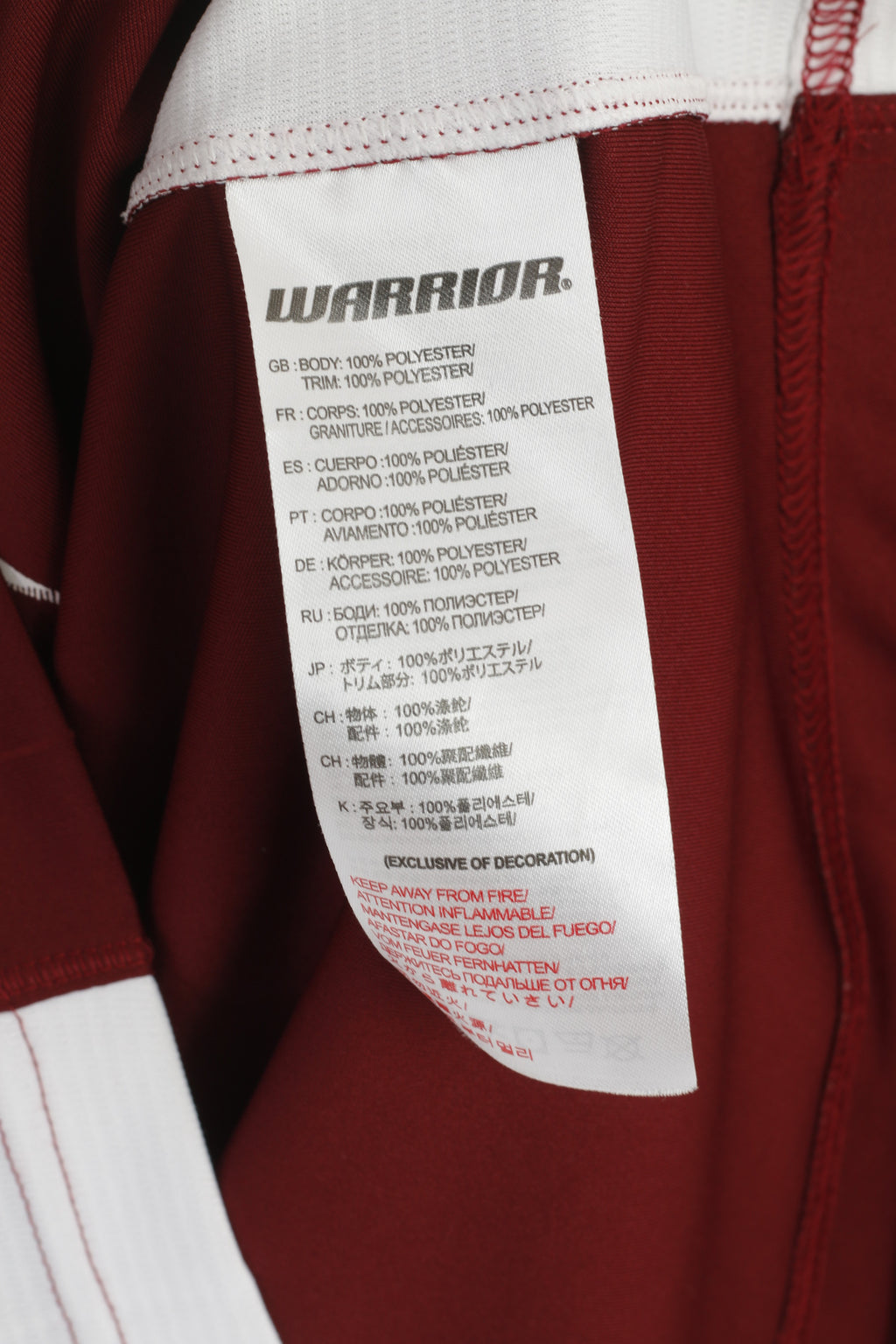 Warrior Men L Polo Shirt Burgundy Sportswear Long Sleeve Armed Unstoppable Top