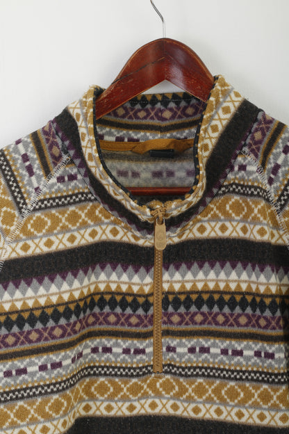 Cotton Traders Men 2XL Sweatshirt Multicolour Zip Aztec Vintage Sport Top