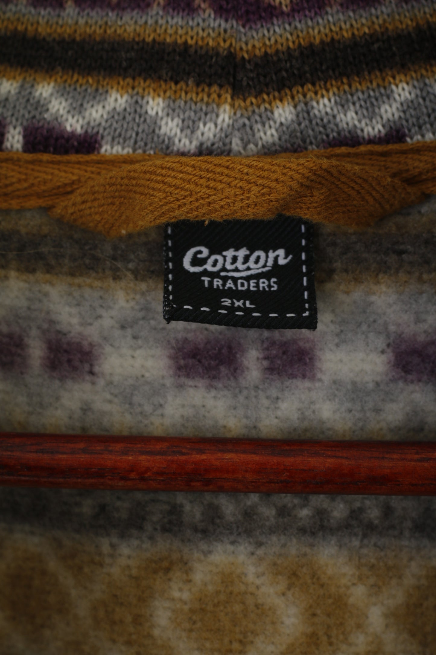 Cotton Traders Men 2XL Sweatshirt Multicolour Zip Aztec Vintage Sport Top