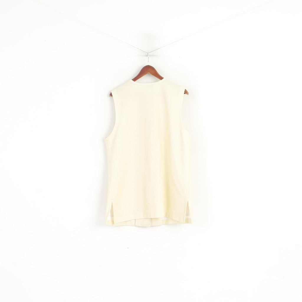 Finn Karelia Donna 22 46 XL Gilet Giallo Lungo Vintage Senza Maniche