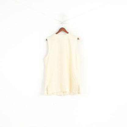 Finn Karelia Women 22 46 XL Waistcoat Yellow Long Vintage Sleeveless Top