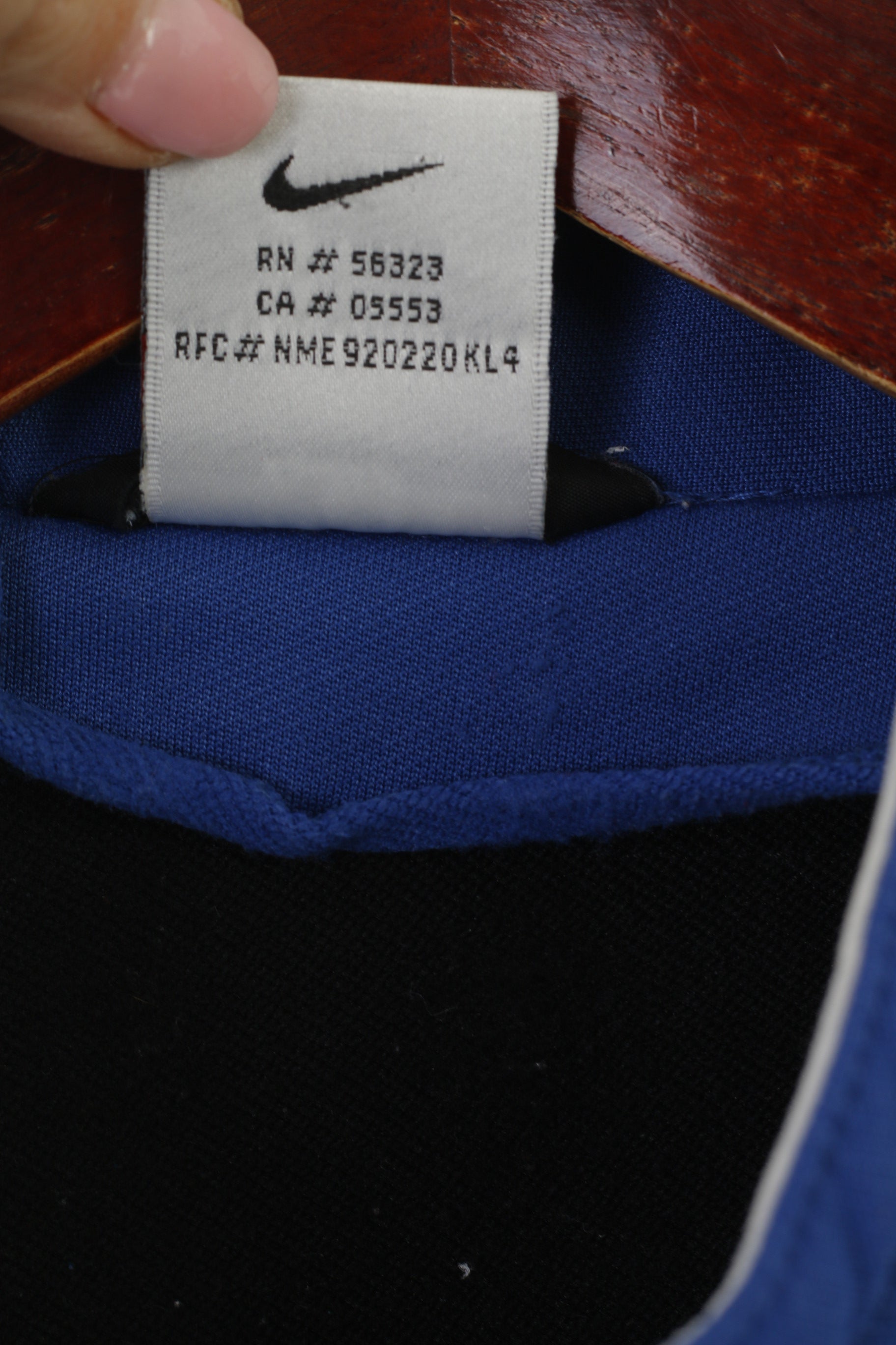 Nike Youth 164 176 Sweatshirt Blue Shiny Vintage 90s Full Zipper Sport Track Top