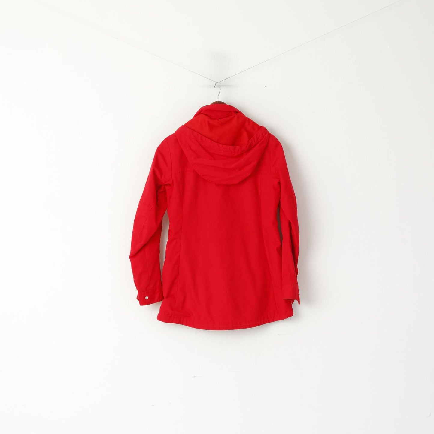 Etirel Women 36 S Jacket Red Campus Sportswear Hooded Full Zipper Pockets Top