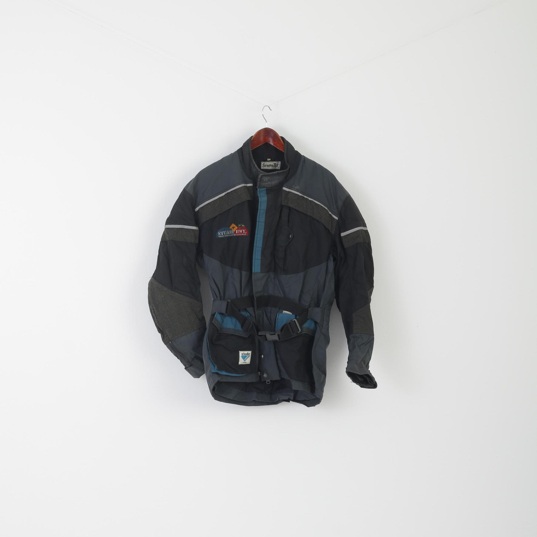 Sympatex Men L Motorcycle Jacket Black Nylon Vintage Stuart Hwy Australian Outback Road Modeka