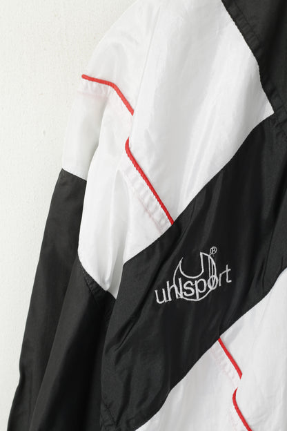 Uhlsport Men S Track Top Jacket Black Sport Vintage Sportswear Shiny Zip Up Top