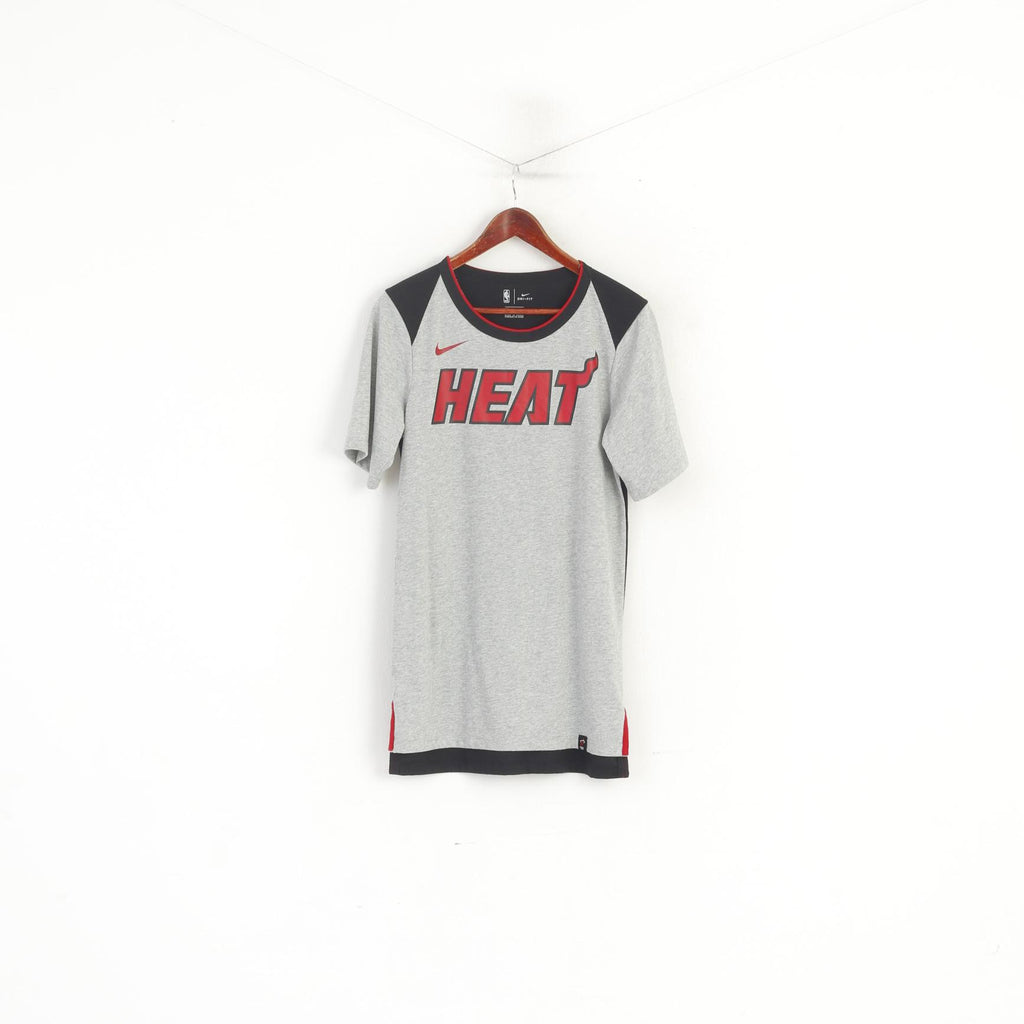 Nike Women S Shirt Grey Long Miami Heat NBA Dri-Fit Short Sleeve Top