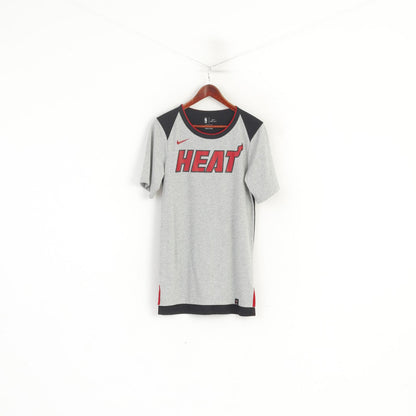 Nike Women S Shirt Grey Long Miami Heat NBA Dri-Fit Short Sleeve Top