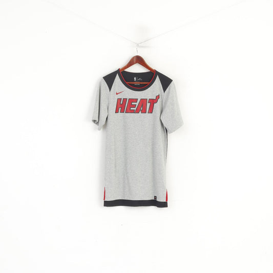 Nike Womens S Shirt Gris Long Miami Heat NBA Dri-Fit Haut à manches courtes