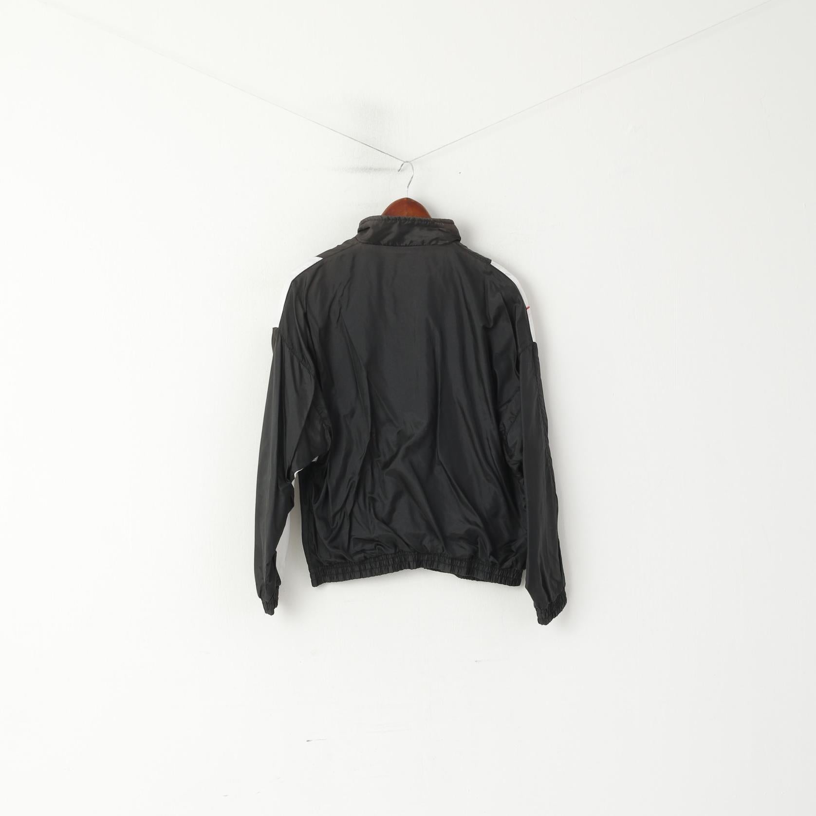 Uhlsport Men S Track Top Jacket Black Sport Vintage Sportswear Shiny Zip Up Top