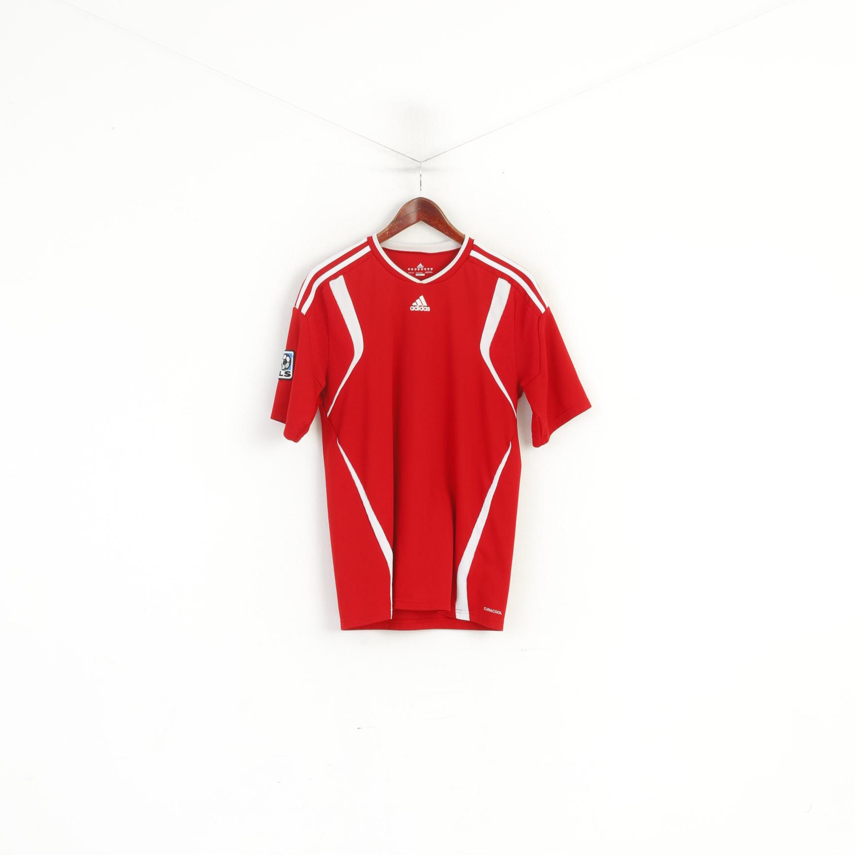 Adidas Men M Shirt Red Climacool MLS Soccer Sportswear Training Jersey Top