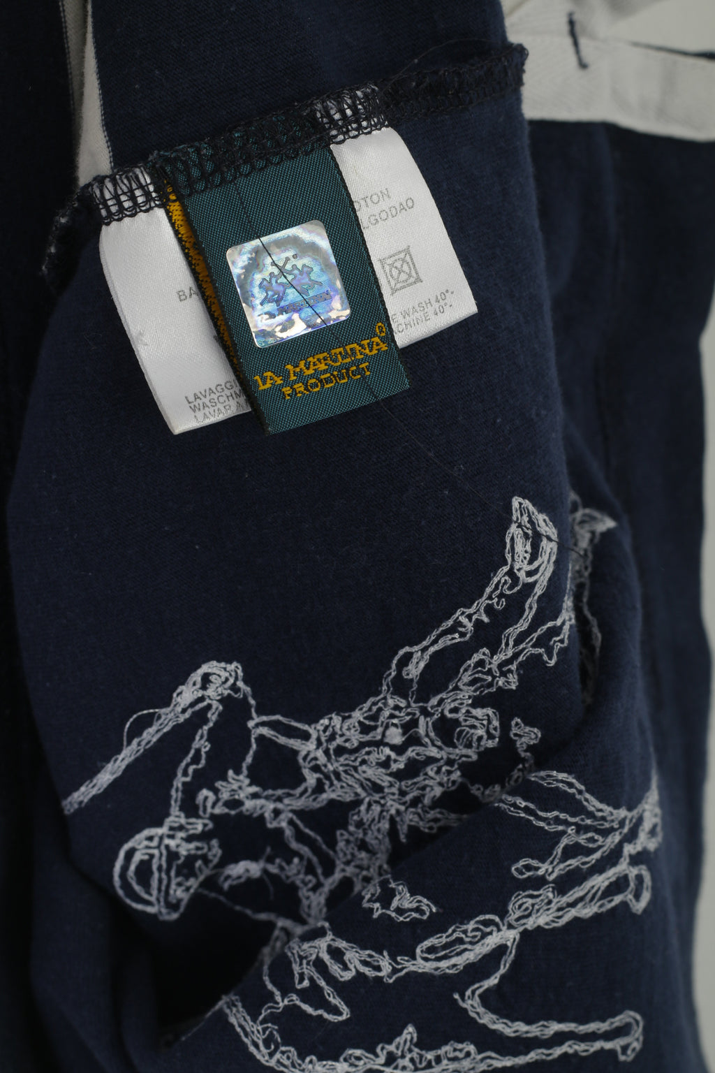 La Martina Homme XL Polo Marine Rayé Coton Manches Longues Polo Argentino Top