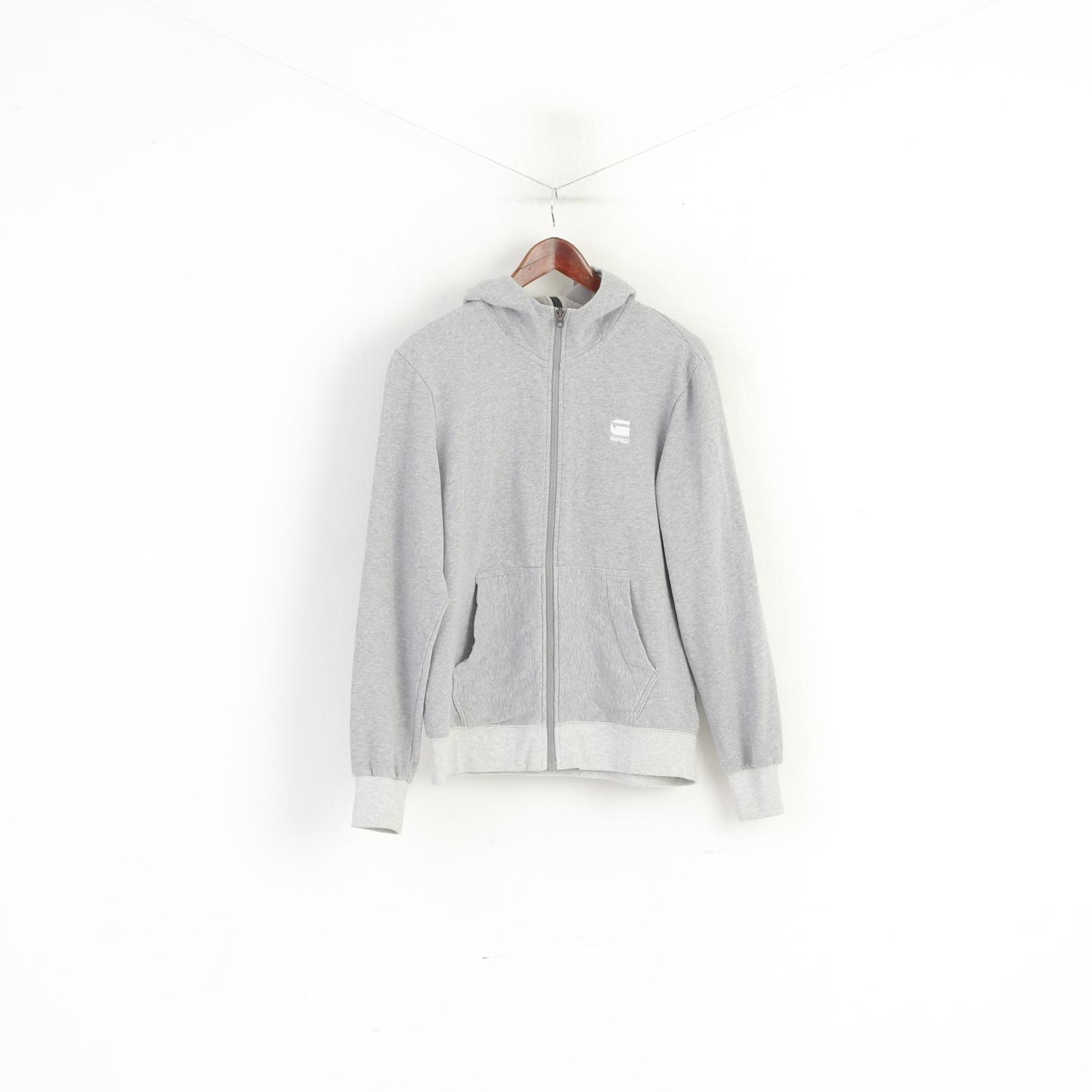 Felpa G-Star Raw da donna M. Top sportivo con cappuccio e zip in cotone grigio