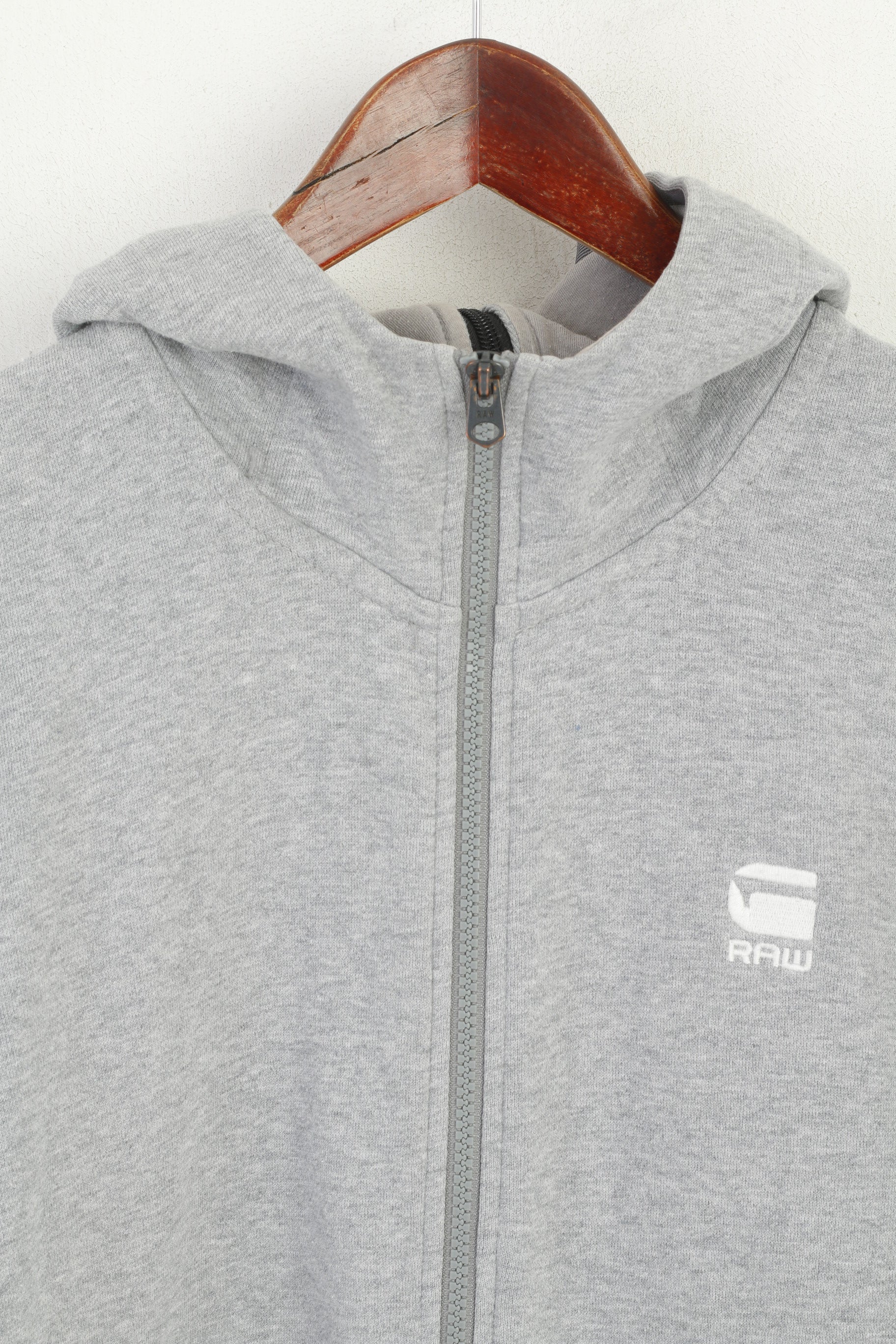 Felpa G-Star Raw da donna M. Top sportivo con cappuccio e zip in cotone grigio
