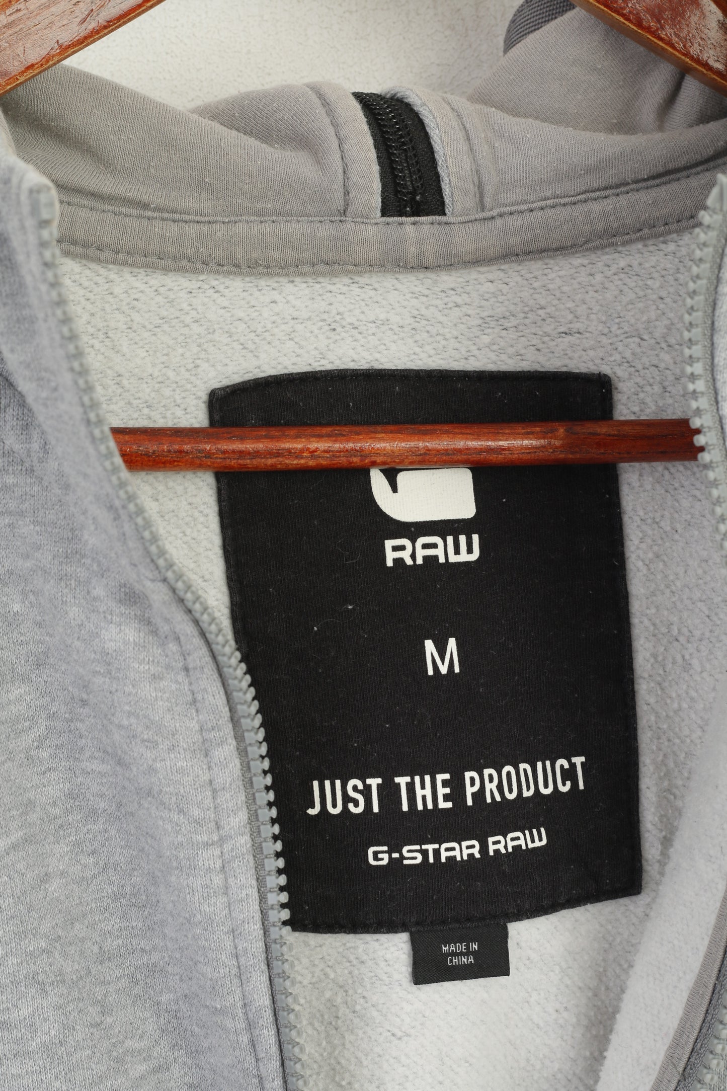 G-Star Raw Women M Sweatshirt Grey Cotton Core Zip Hooded Sport Top