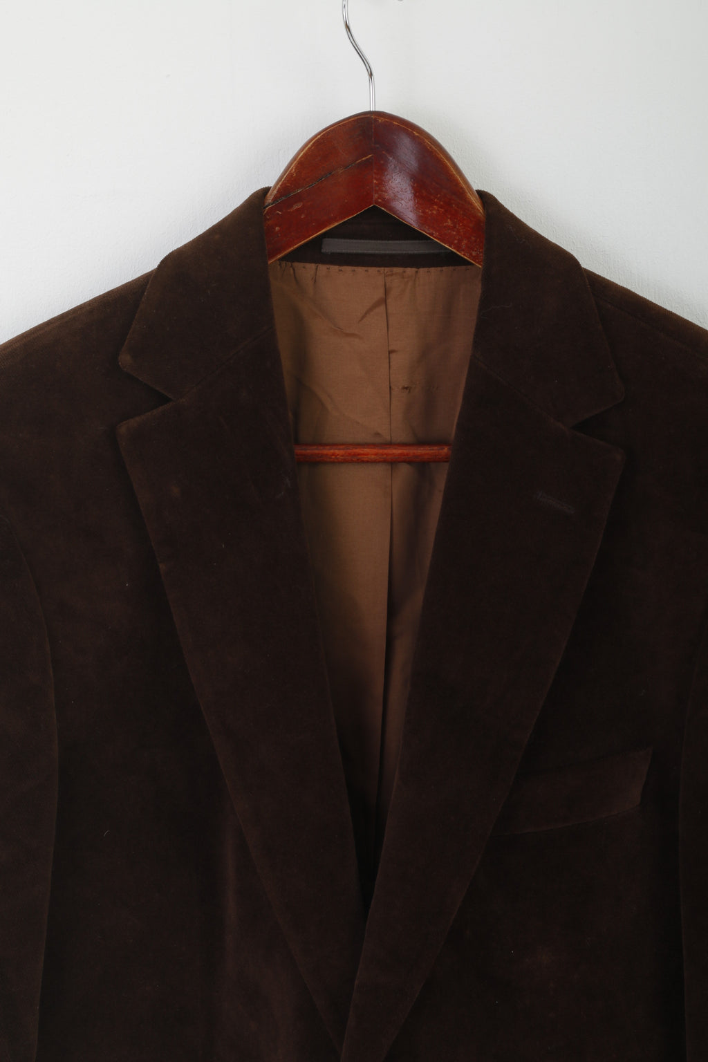 Hugo Boss Men 48 38 Blazer Brown Cotton Shiny Velvet Brtolucci Vintage Single Breasted Jacket