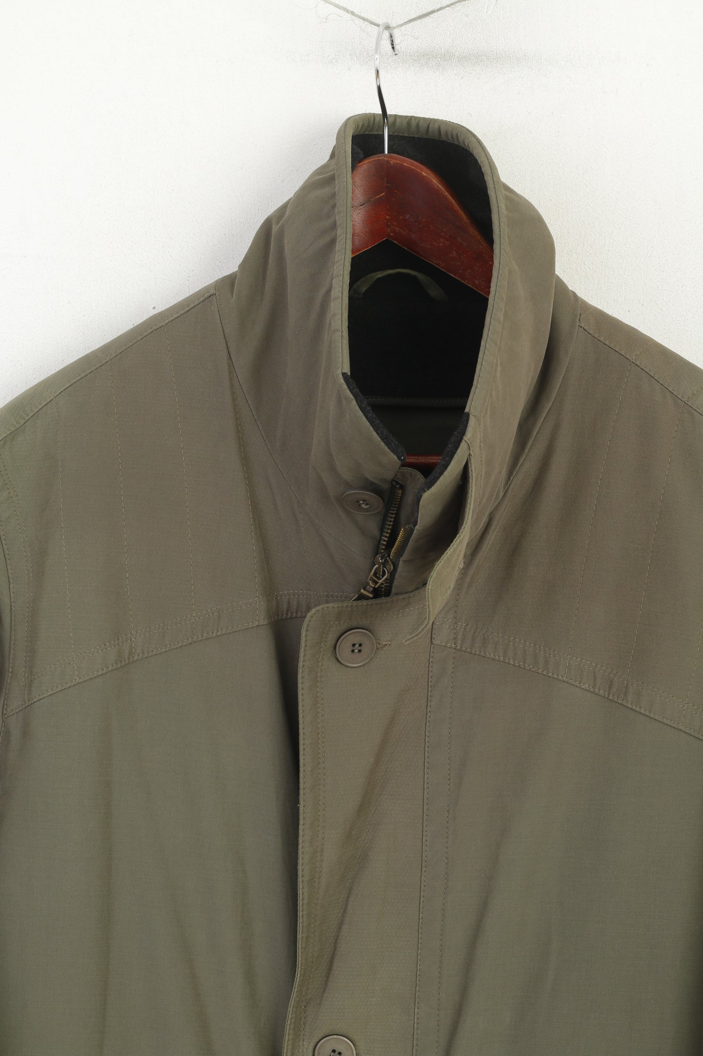 Gamatex Men 48 M Jacket Khaki Padded Country Retro Full Zip Casual Parka