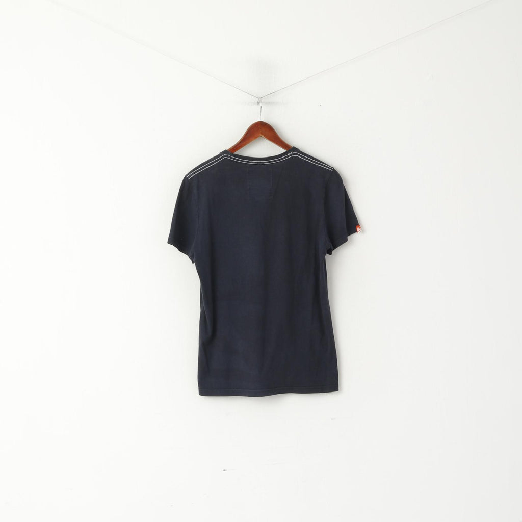 Superdry Men L (M) Shirt Navy Cotton Graphic Yokohama High Flyers Logo Top