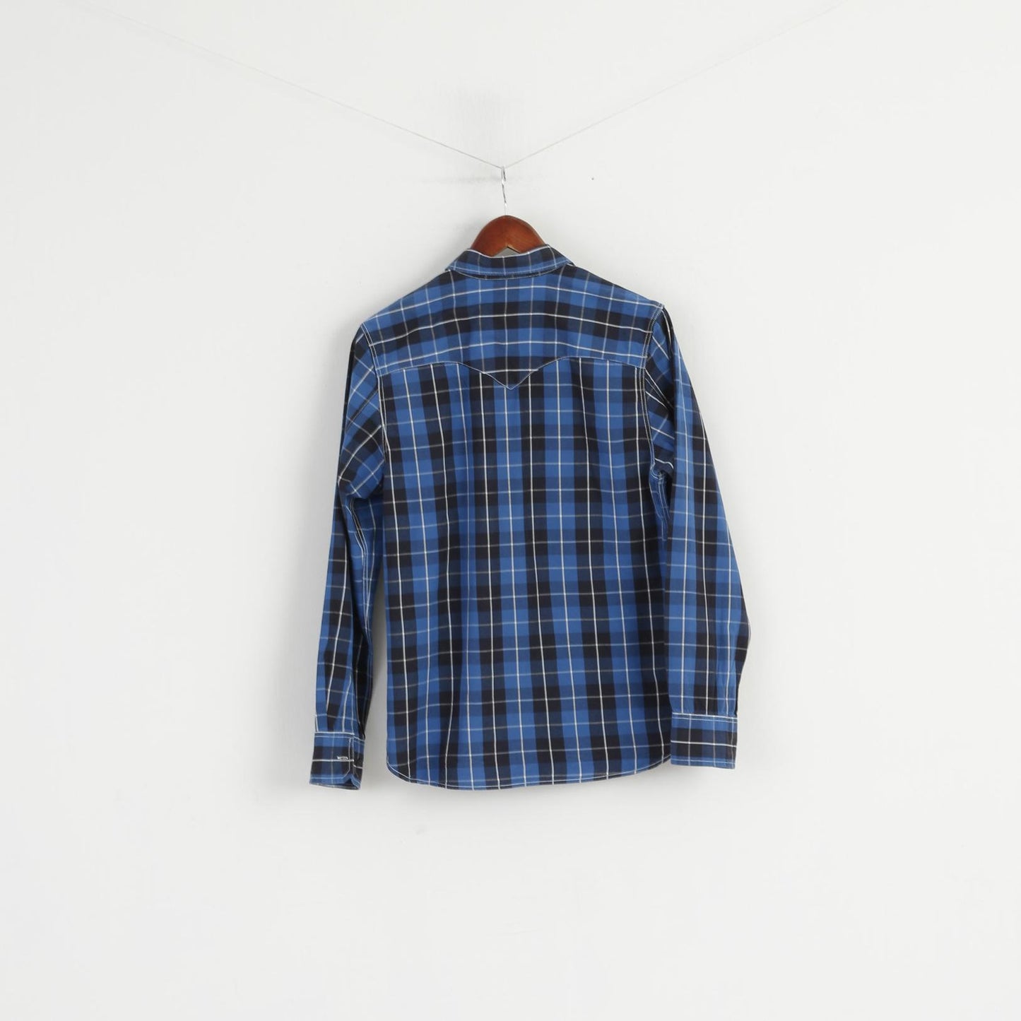 Camicia casual da uomo Levi's Top a maniche lunghe vestibilità standard in cotone a quadri blu navy