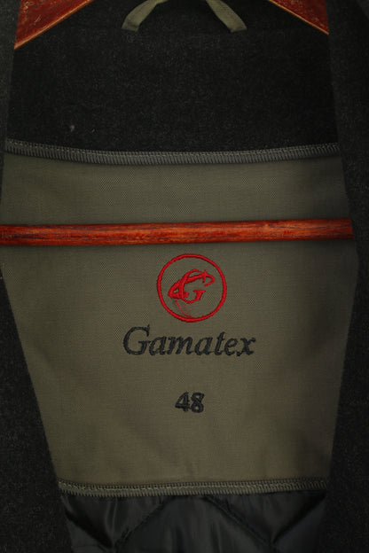 Gamatex Men 48 M Jacket Khaki Padded Country Retro Full Zip Casual Parka