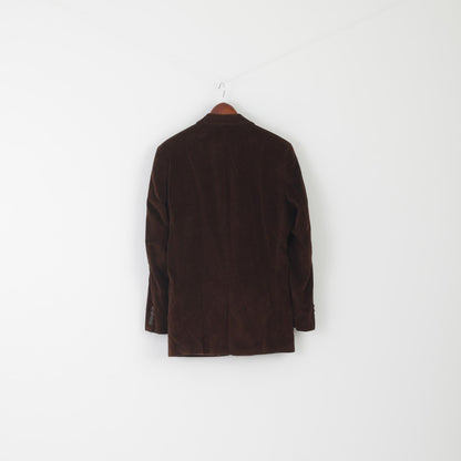 Hugo Boss Men 48 38 Blazer Brown Cotton Shiny Velvet Brtolucci Vintage Single Breasted Jacket
