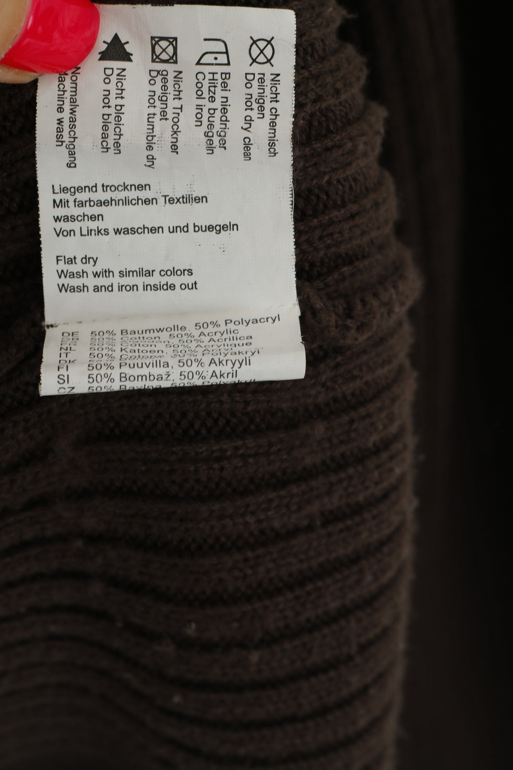 S. Oliver Uomo L Maglione girocollo in cotone marrone con grafica Motor Delivery