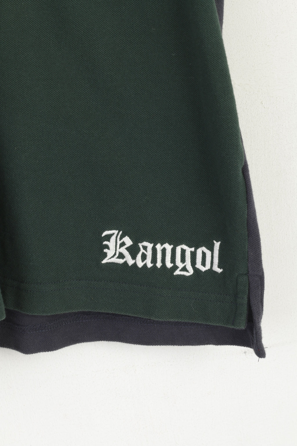 Kangol Men L Polo Shirt Navy Cotton Embroidered Detailed Buttons Classic Top