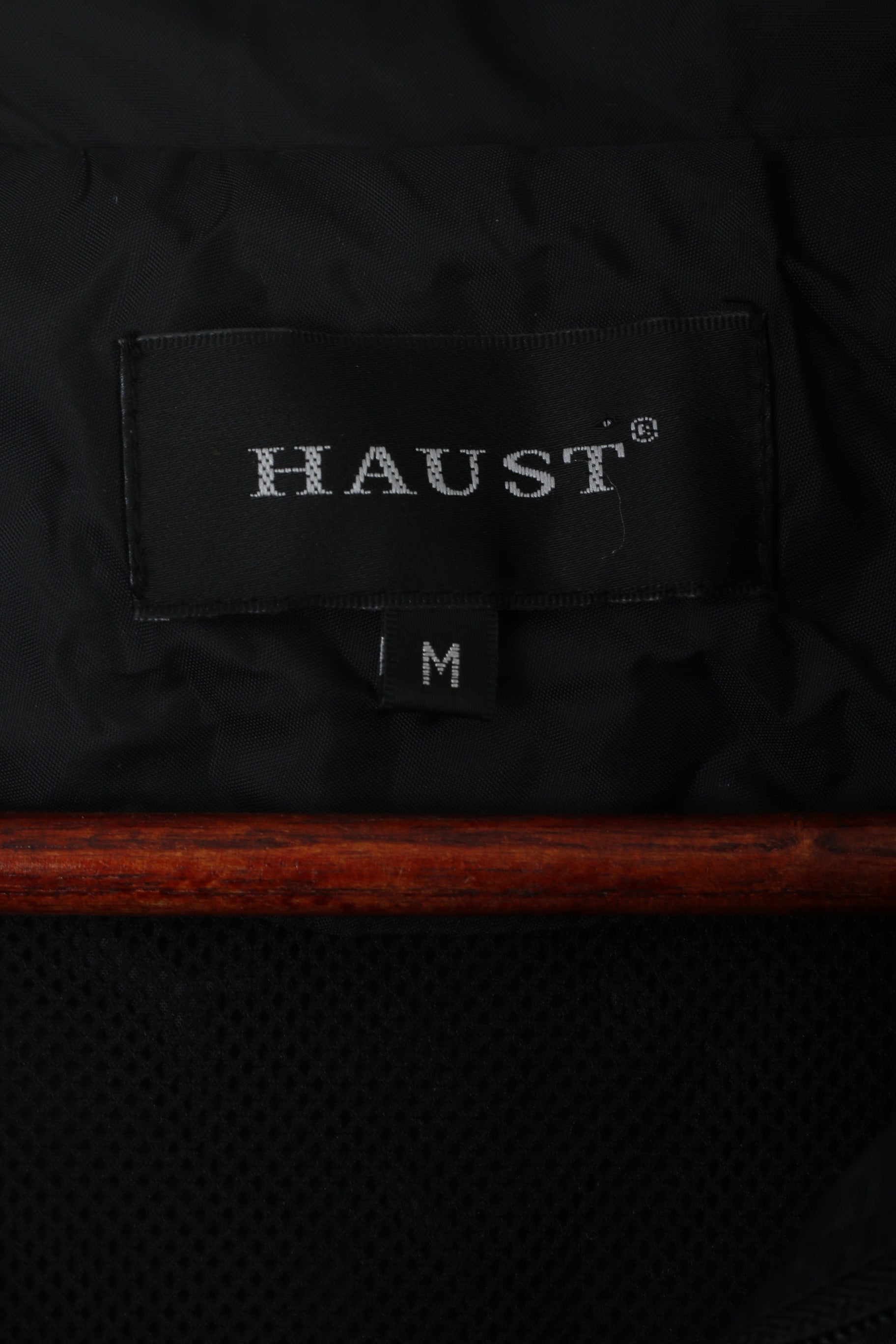HAUST Men M Jacket Black Nylon Waterproof Full Zipper Hooded Lightweight Top