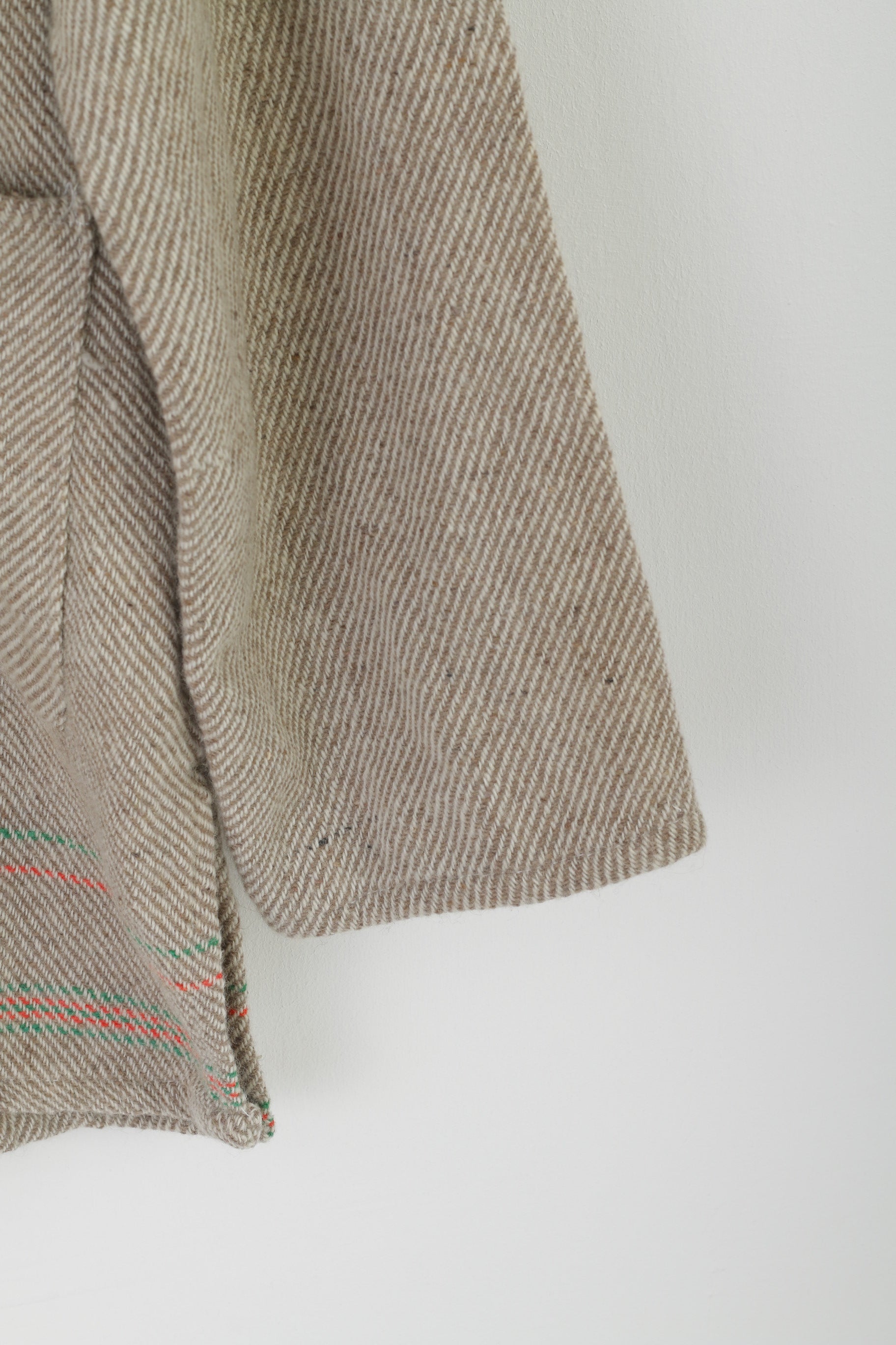 vintage Hommes M Jumper Beige Fait à la main Boho Pull Hippie à capuche