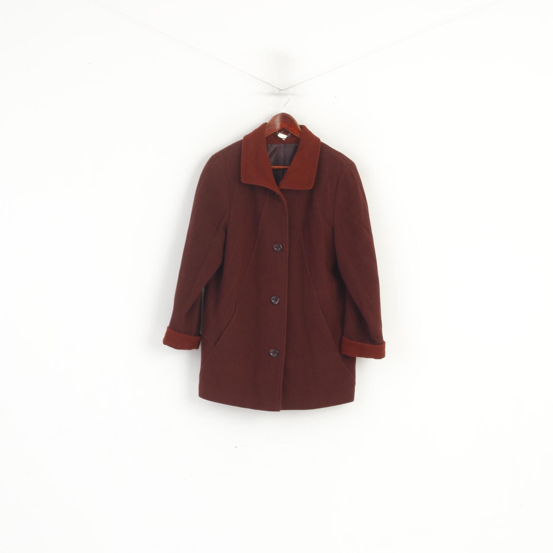 Bellandi Women 14 L Jacket Burgundy Wool Cashmere Blend Made in Italy Top