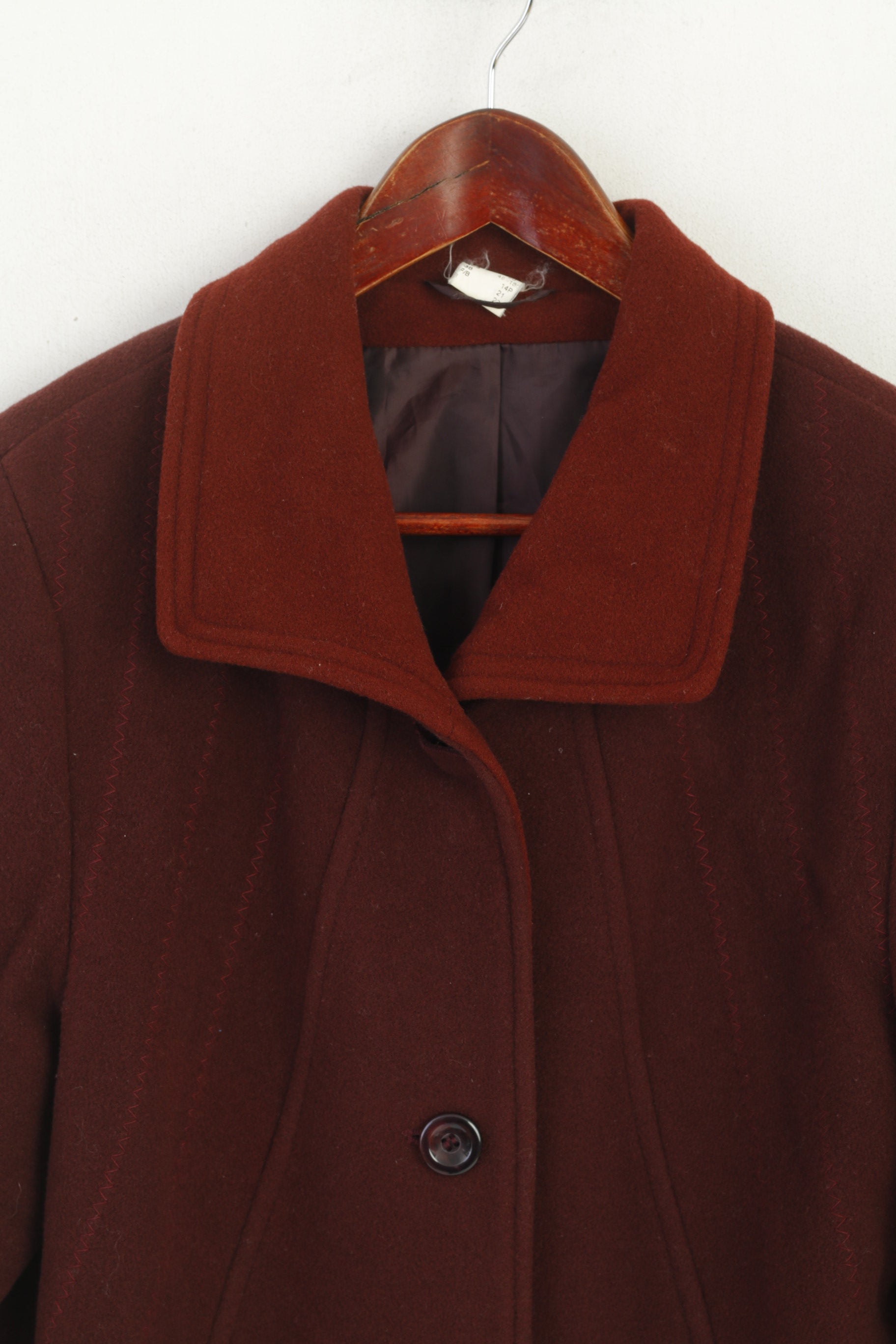 Bellandi Women 14 L Jacket Burgundy Wool Cashmere Blend Made in Italy Top