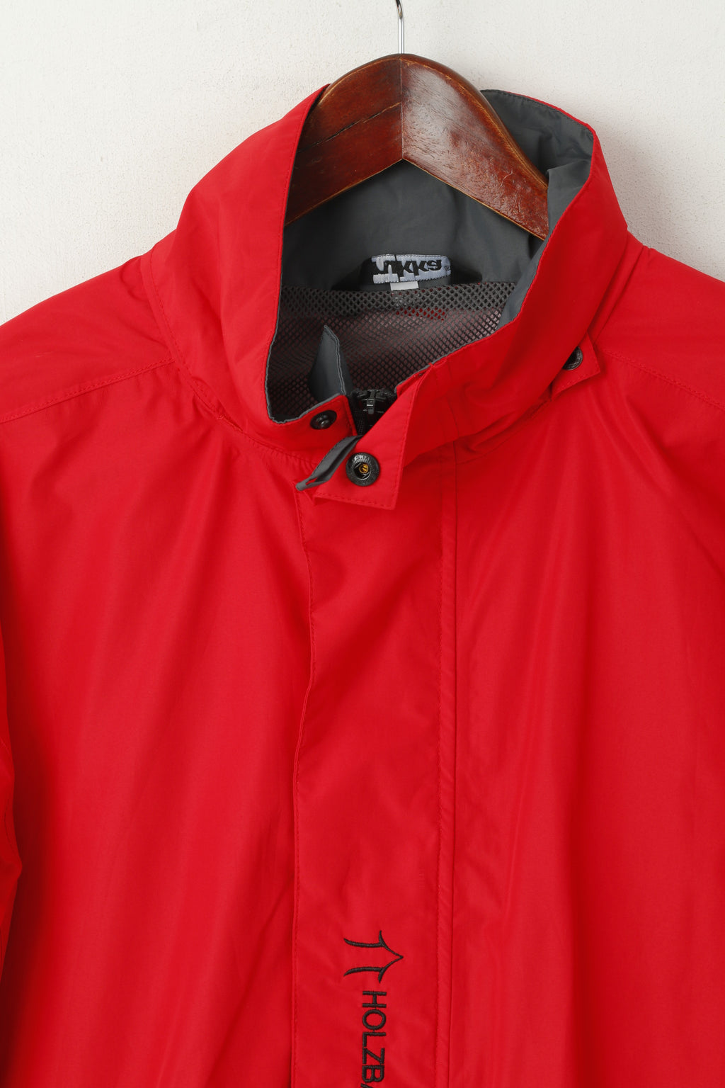 Giacca da uomo Rukka M rossa leggera con cerniera intera Holzbau AG Sportswear Outdoor Top