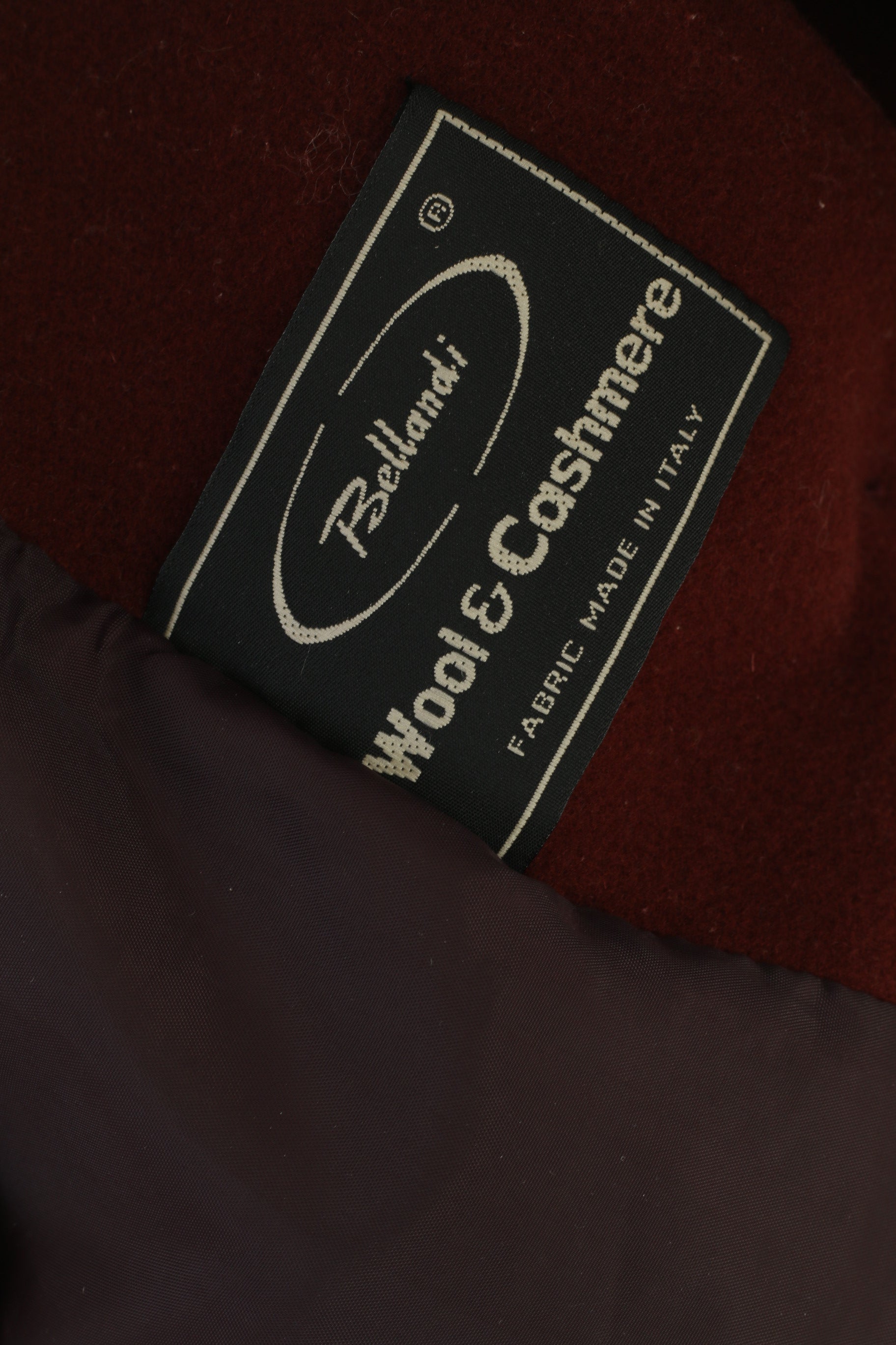 Bellandi Women 14 L Jacket Burgundy Wool Cashmere Blend Made in Italy Top