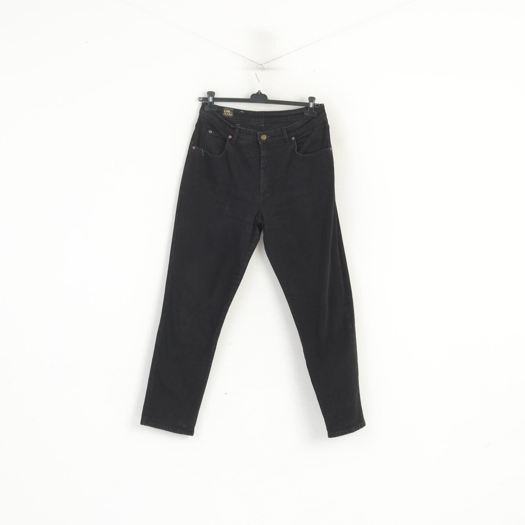 Lee Virginia Donna 36 Pantaloni Jeans Pantaloni elasticizzati stile mamma vintage in cotone nero