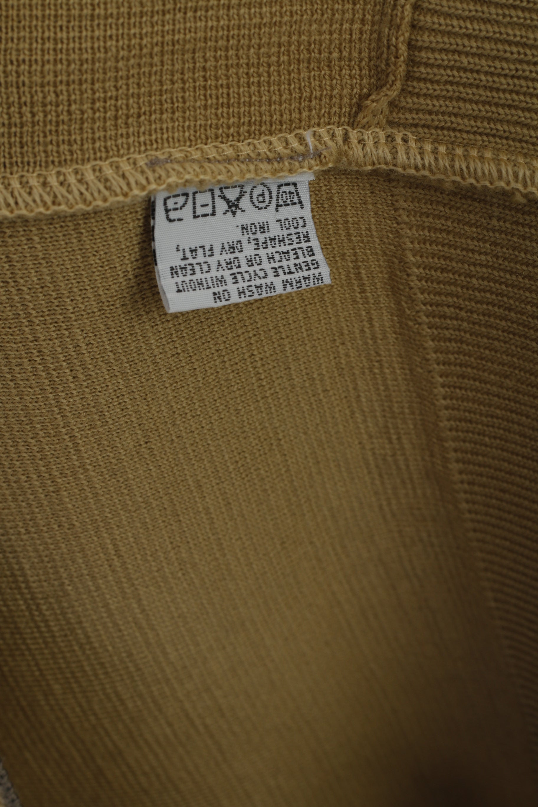 Gabicci Hommes M Pull Beige Laine Acrylique Mélange Col V Rétro Classique Pull